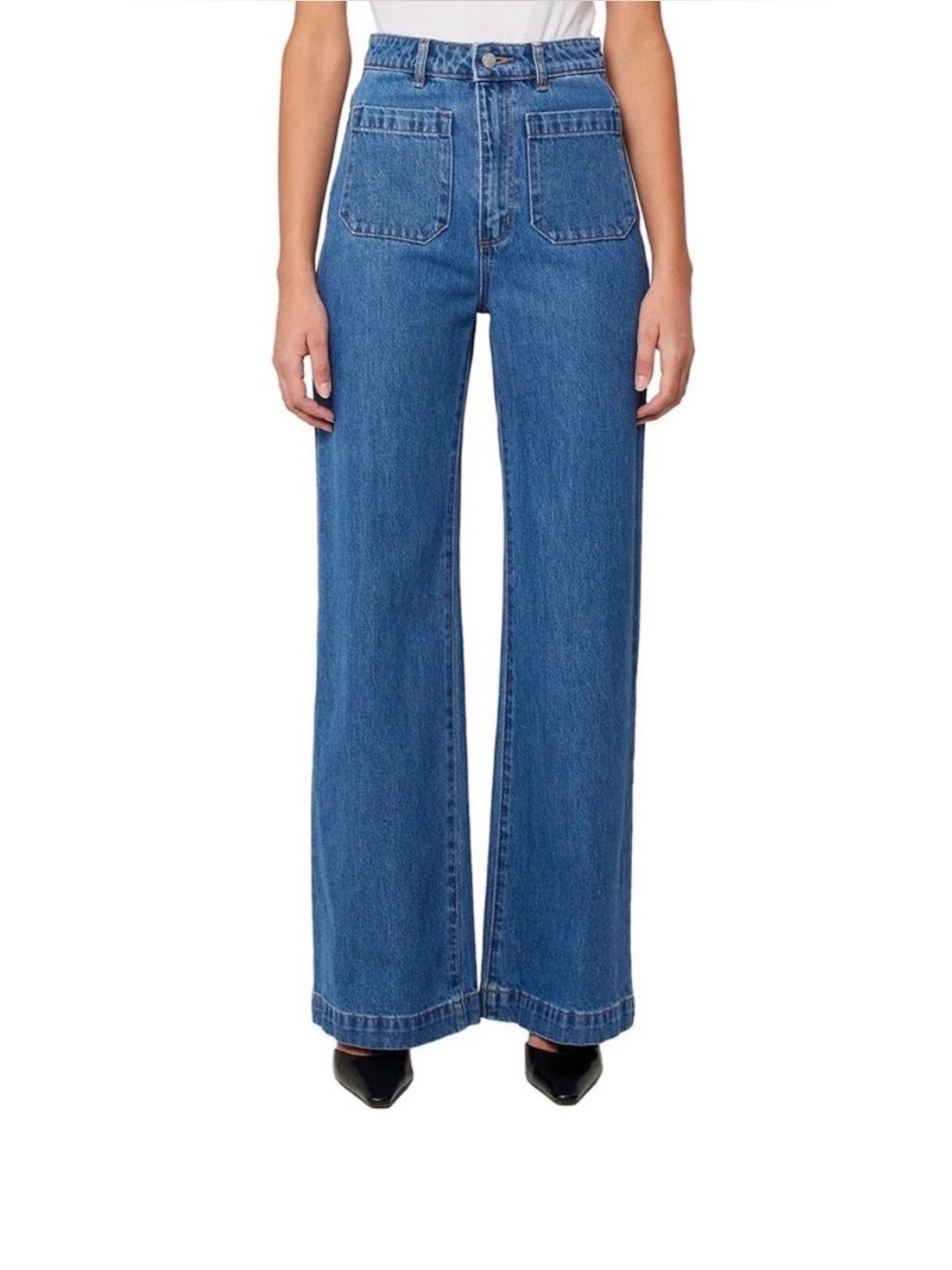 Rolla's Pisces Sailor High Rise Wide Leg Jeans in Dark Vintage Indigo Size 32 NW
